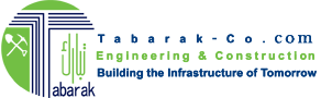Tabarak Contracting and Engineering Company logo featuring a stylized “T” with green and blue colors.
